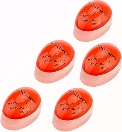 5 Pack Egg Timer Heat Sensitive Hard Medium Soft Boiled Color Changing Reusable Egg Timers