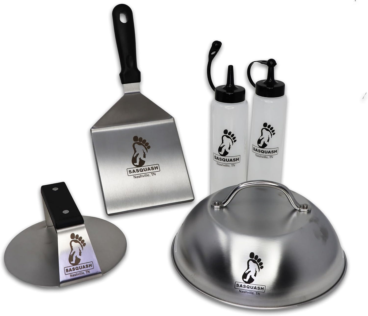 Sasquash Burger Smasher - One Piece Fully Welded Smash Burger Press, 6 Inch