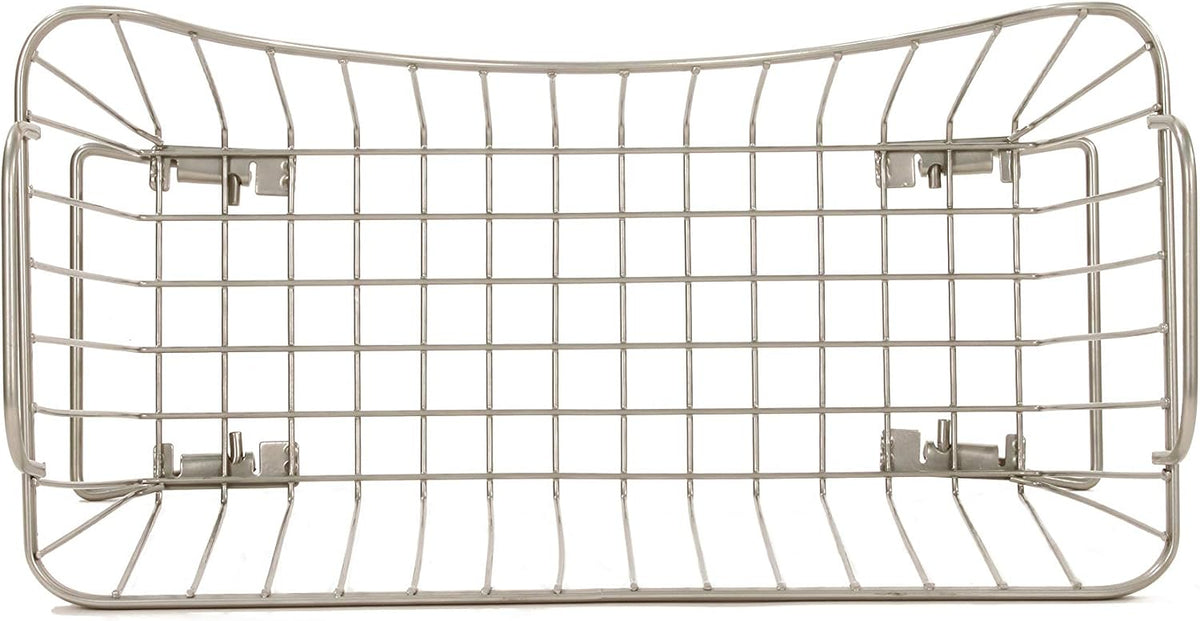 Spectrum Ashley Large Stackable Wire Baskets for Pantry & Kitchen Counter Organizer, Stacking Fruit Basket Wire Bin with Raised Feet & Handles for Vegetable Fruit Potato Onion Storage, Satin Nickel