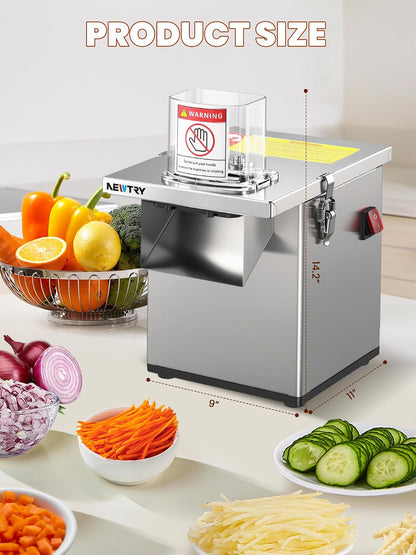 NEWTRY 4-in-1 Commercial Vegetable Processor, 200W Slicer Dicer Shredder