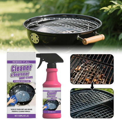 Fast-Acting Heavy-Duty Grill Degreaser Spray, 120ml BBQ Grill Cleaner, 𝐆rill and Smoker Cleaner and Degreaser,Safe for Stainless Steel & Porcelain, Removes Burnt Food & Grease (1 Pcs)