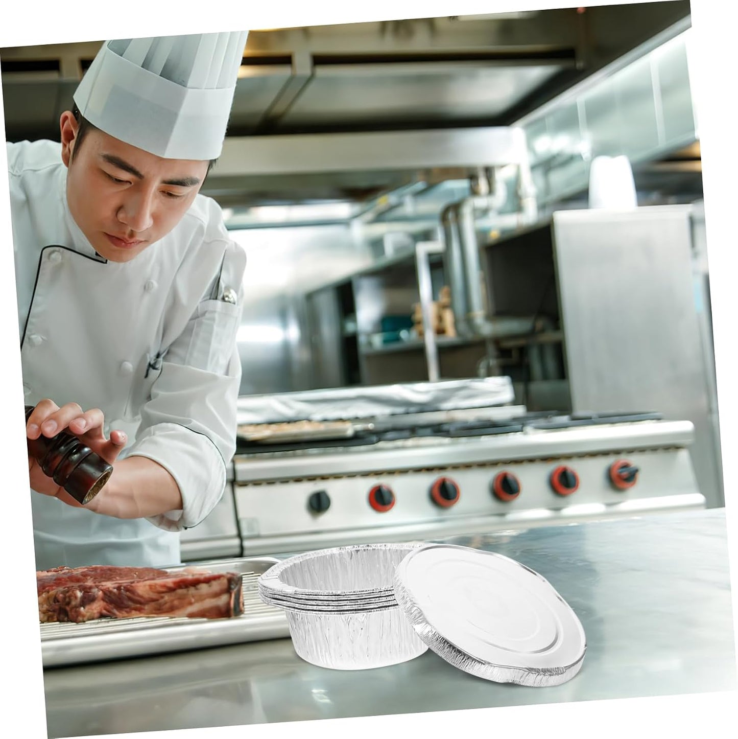 5Pcs Disposable Aluminum Foil Pans with Lids Leakproof Baking Trays for Cooking Roasting and Food Storage for Outdoor Picnics and Meal Prep