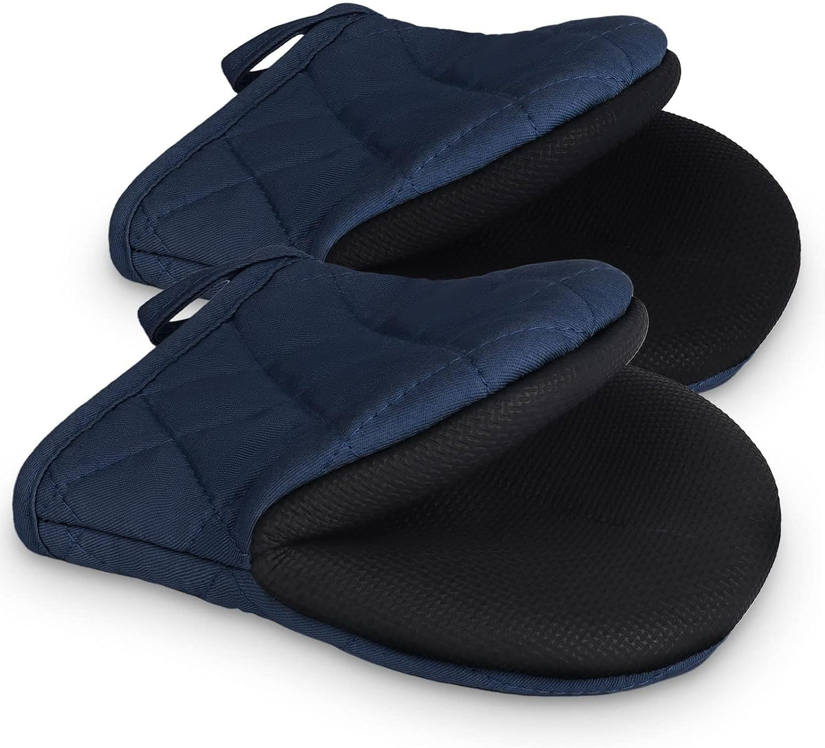 Goldmeet Mini Oven Mitts 2-Pack, 7"x5.5", 500°F Silicone Grip, Gray