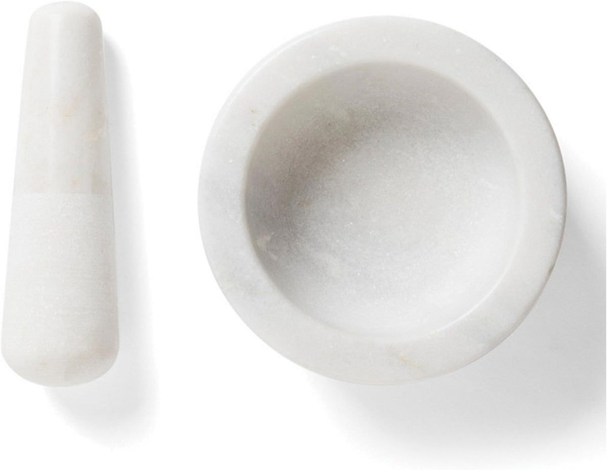 Fox Run Mortar and Pestle, Marble, White , 4.75"