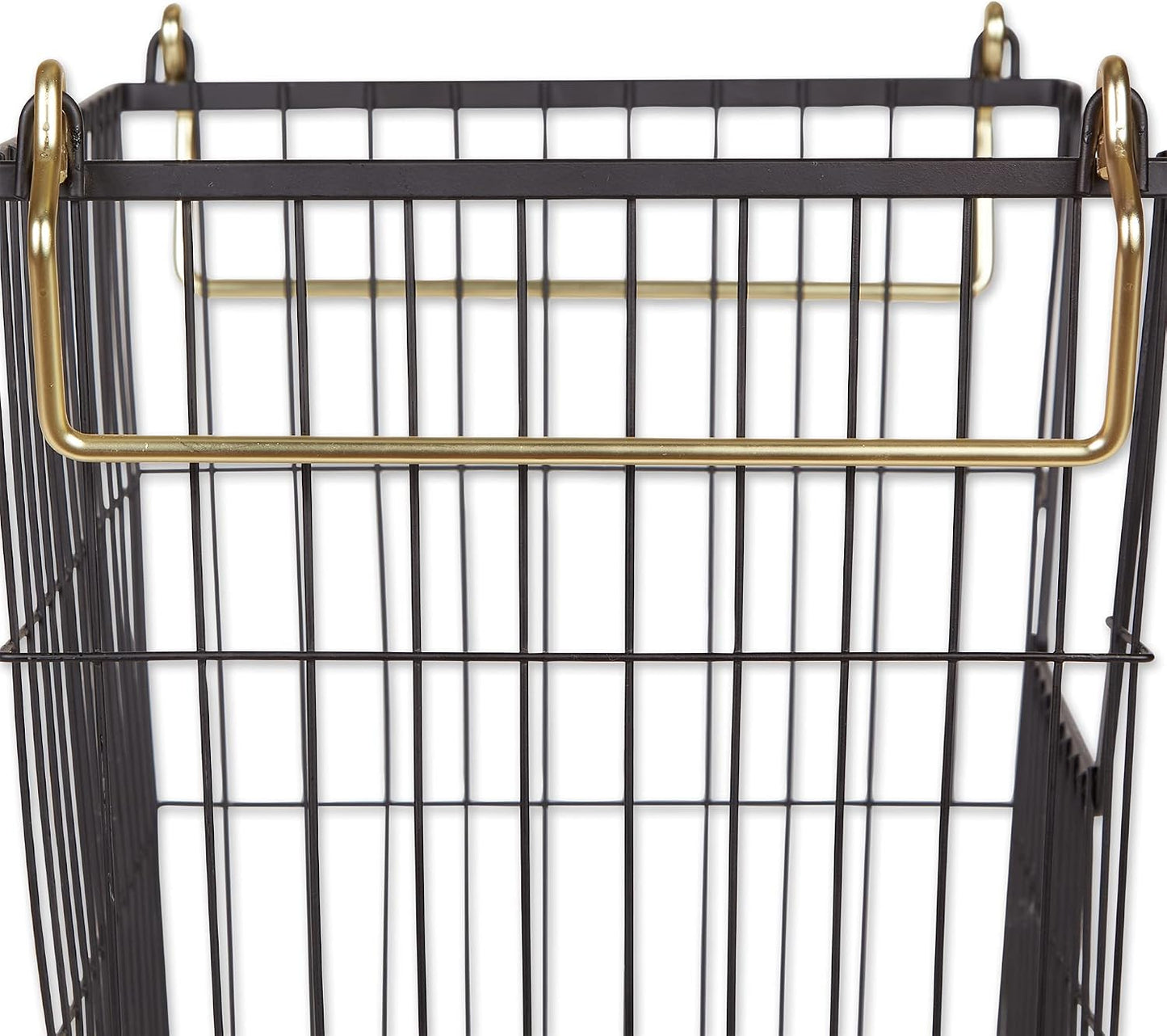 DII Metal Wire Mesh Stackable Utility Storage Bin, Small Round, 12x12x10", Bronze