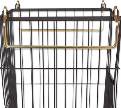 DII Metal Wire Mesh Stackable Utility Storage Bin, Small Round, 12x12x10", Bronze