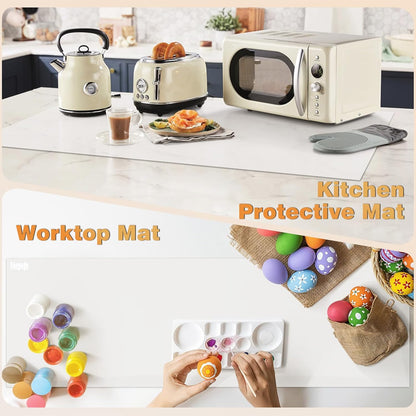 49.2" x 15.7" Large Silicone Mat for Kitchen Counter Protector, Cuttable Silicon Countertop Protector Mat Heat Resistant Mats for Countertop, Cut to Fit Placemat Ship Roll by Foepoge, Black