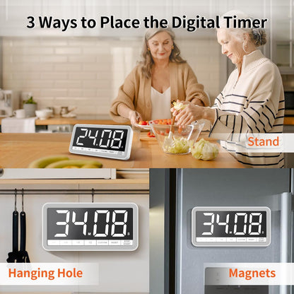 VOCOO Large 7.8" Digital Timer, Magnetic LED Timer for Kitchen & Classroom