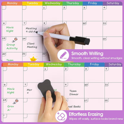 MaxGear 4 Pack Magnetic Fridge Calendar Set, 15" x 11.5" Dry Erase Whiteboard Calendar for Refrigerator, Includes Monthly, Weekly, List and Small Board with 5 Markers, 1 Eraser and 5 Magnets