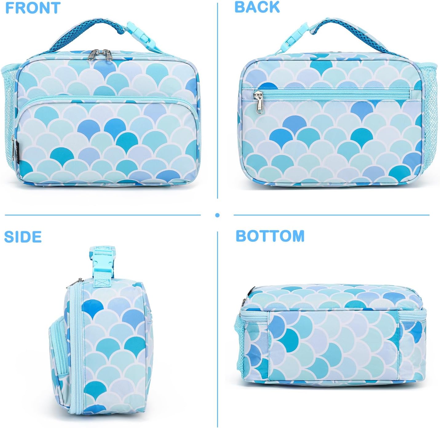 FlowFly Kids Lunch box Insulated Soft Bag Mini Cooler Back to School Thermal Meal Tote Kit for Girls, Boys, Astronaut - Colors B