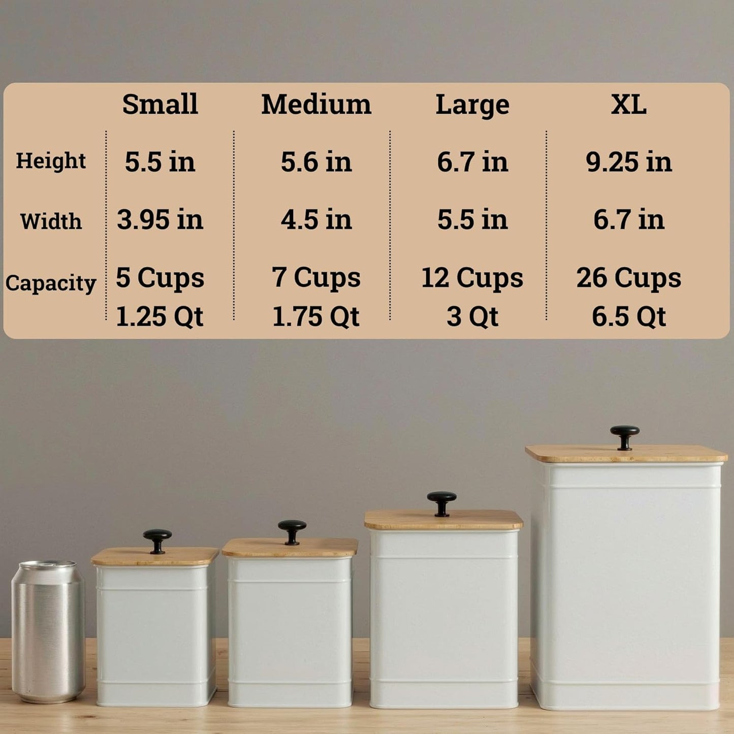 Kitchen Canisters for Countertop Set of 4 with Customizable Chalkboard Labels & Marker Pen - Big Iron Kitchen Canisters with Airtight Lids - Sage Green Canister Set - Flour and Sugar Containers