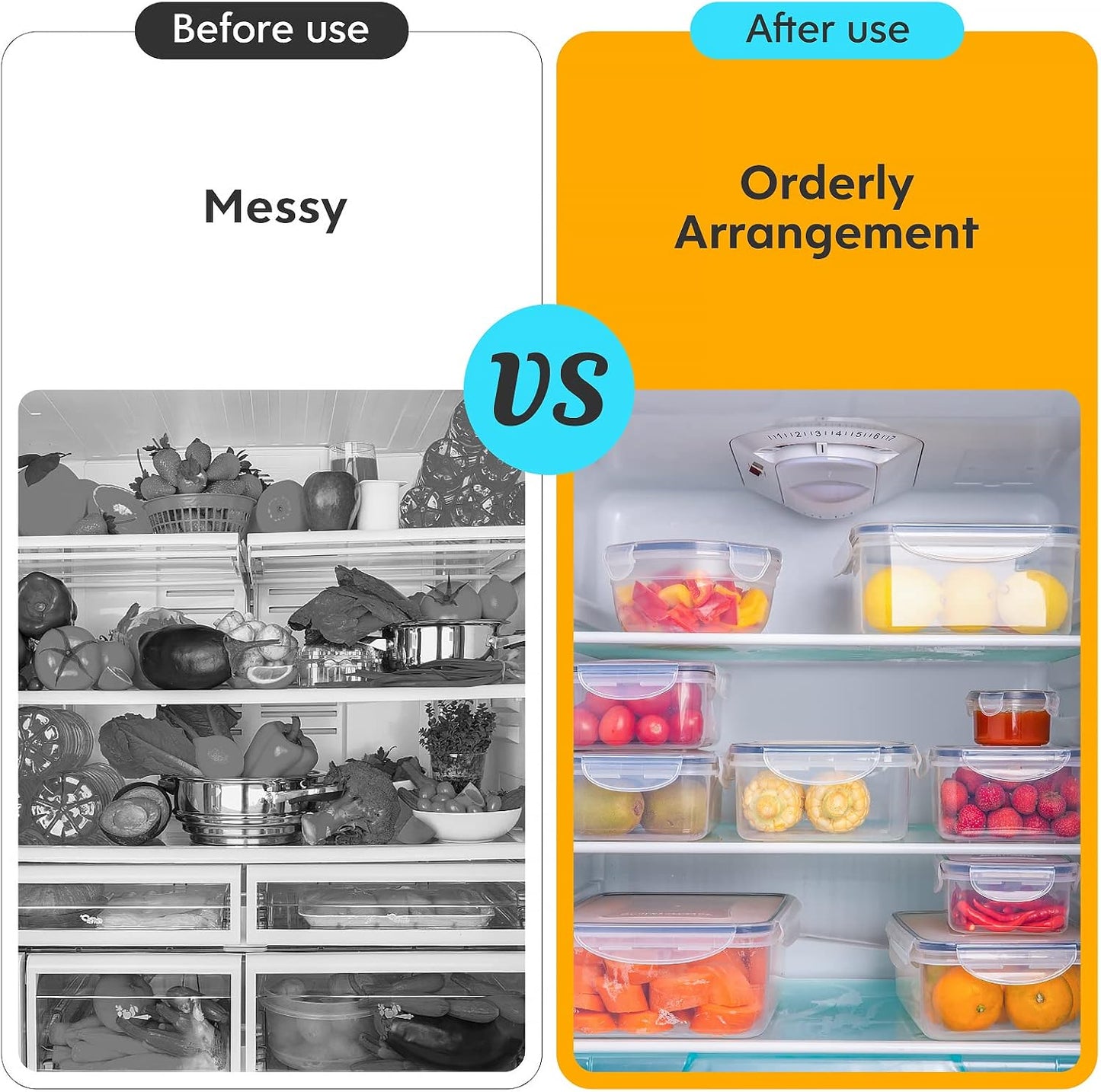 62 PCS Large Food Storage Containers with Lids Airtight (31 Lids &31 Containers) - Leakproof Meal-Prep Containers for Kitchen Storage Reusable Plastic Microwave/Dishwasher Safe with Labels & Pen