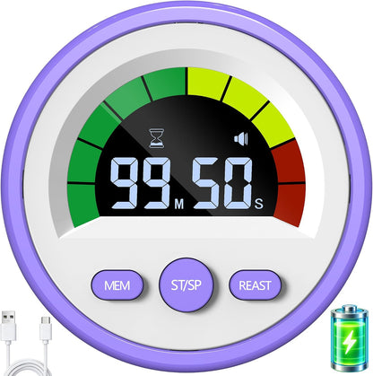 Digital Magnetic Kitchen Timer for Cooking, Rechargeable, Loud Alarm