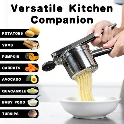 15oz Stainless Steel Potato Ricer - Heavy Duty Mashed Potato Ricer with Silicone Grip, Dishwasher Safe Professional Kitchen Tool for Perfect Mashed Potatoes & Purees