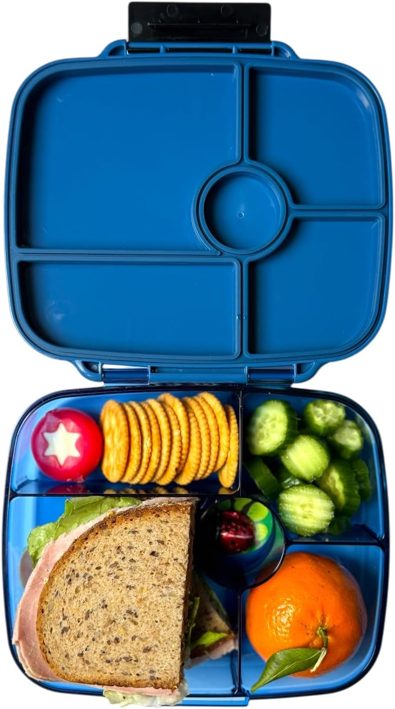 Yumbox Go Leakproof Bento Lunch Box, 5 Compartments, Charcoal Gray | Deep Portioned Tray | Removable Silicone Gasket | Lightweight Construction | Fits Most Lunch Bags | Easy-Clean Design