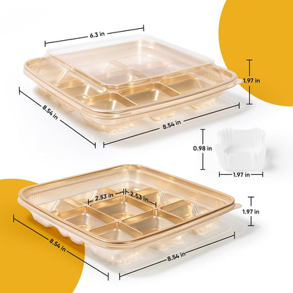 77L 2-Pack Deviled Egg Container with Lid – 34-Egg Platter with Handle, Stackable & Portable Carrier for Parties, Holidays, Camping, and Fridge Storage