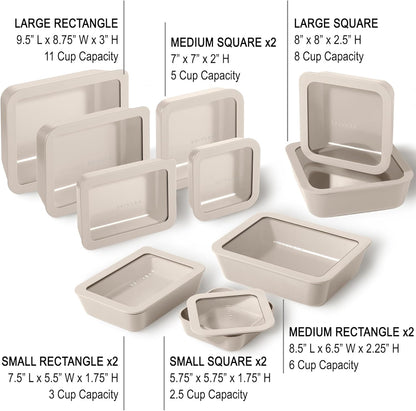 Ceramic Coated Glass Food Storage Container | No PTFE, PFOA, PFAS, and BPA | Reusable Non Toxic Meal Prep Container with Glass Lid | Easy To Store | 3 Cup Rectangle [Onyx]