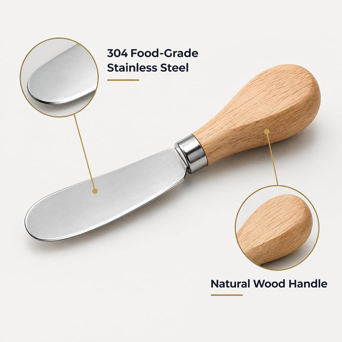 25 Piece Small Cheese Spreader Knives Set, Mini Stainless Steel Butter Knife Spreader with Wooden Handle for for Charcuterie Board, Sandwiches, Cocktail Spreaders, Dips, 4.7 inch