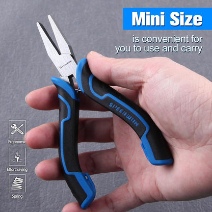 SPEEDWOX Long Reach Bent Needle Nose Pliers With Smooth Jaw Angled Needle Nose Pliers For Jewelry Making Fish Bone Pliers Tweezers Bent Chain Nose Pliers For Wire Bending And Small Object Gripping