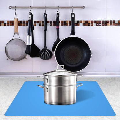 Silicone Placemats, Food-Grade Non-Slip Waterproof, Dining, Stain Resistant, Countertop Protector, Kitchen Counter Mat, Heat Resistant, Baking mat Dishwasher Safe (23.6"×15.7"-1pack, Black)