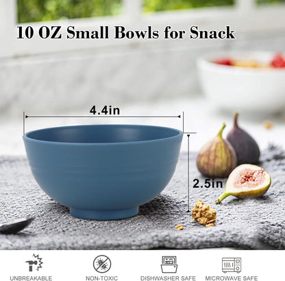 Wheat Straw Bowl Sets,8 PCS Unbreakable Cereal Bowl 26 OZ,Microwave and Dishwasher Safe Bowls,Bowl Sets for Camping and Picnic BPA Free Colorful Salad Bowls for Serving Soup,Oatmeal and Fruit Etc…