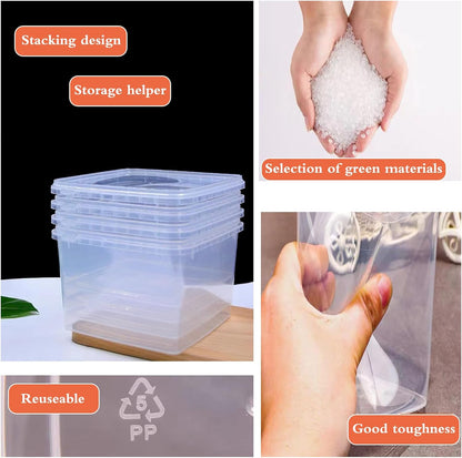 SHPii 88 oz. Square Clear Deli Containers with Lids, BPA-Free, Freezer and Microwave Safe Food Storage Containers, Reusable for Kitchen Storage, Meal Prep, Take-out, Restaurant Supplies.(10 packs)