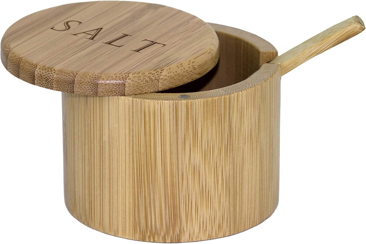 Totally Bamboo Salt Cellar with Swivel Lid, Salt Container for Countertop