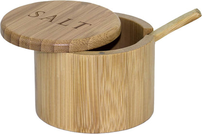 Totally Bamboo Salt Cellar with Swivel Lid, Salt Container for Countertop