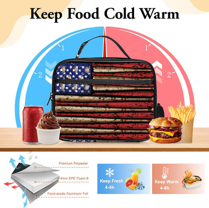 Large Lunch Box for Girls Insulated Lunch Bag with Water Bottle Holder Front Zipper Pocket Leakproof Waterproof Reusable Lunch Tote Bag for Work Picnic Camping Back to School (pink floral)