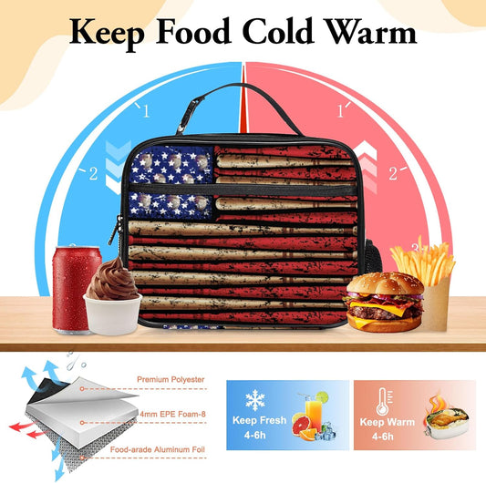 Large Lunch Box for Girls Insulated Lunch Bag with Water Bottle Holder Front Zipper Pocket Leakproof Waterproof Reusable Lunch Tote Bag for Work Picnic Camping Back to School (pink floral)