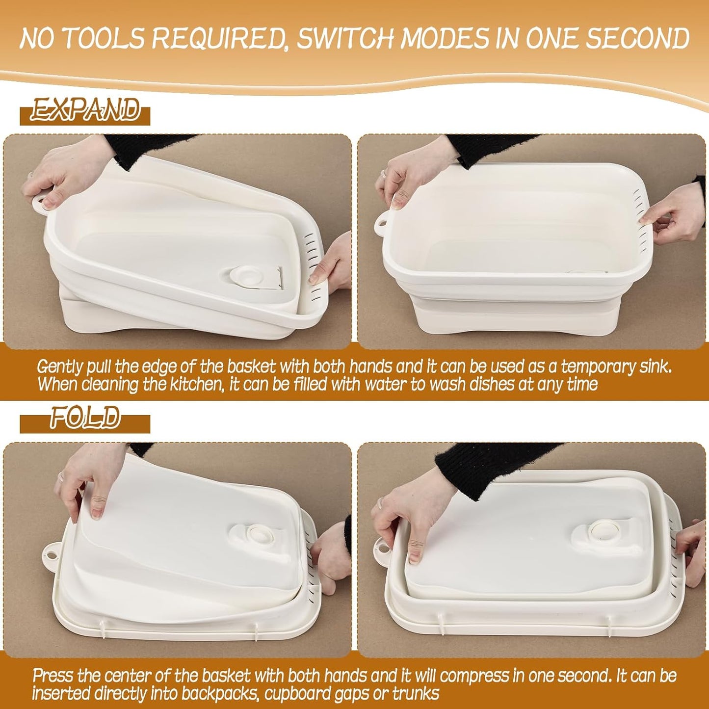 3 Pack Ice Buckets for Parties, Foldable Beverage Tub, Collapsible Ice Bucket for Wine/Beer/Champagne, Beer Ice Buckets Drink Cooler, Space Saving Ice Storage Tub Ice Cube Bin (7.5L*3)