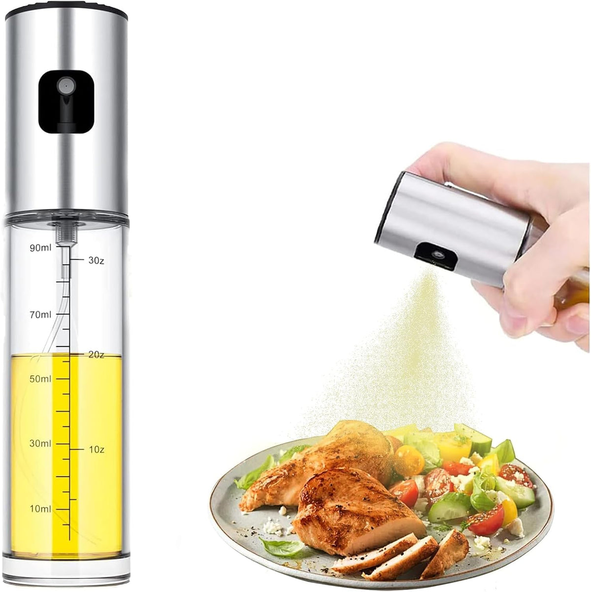 Oil Sprayer for Cooking,Olive Oil Spritzer,Olive Oil Spray Bottle for Salad, BBQ, Kitchen Baking, Roasting (100ml) (1)