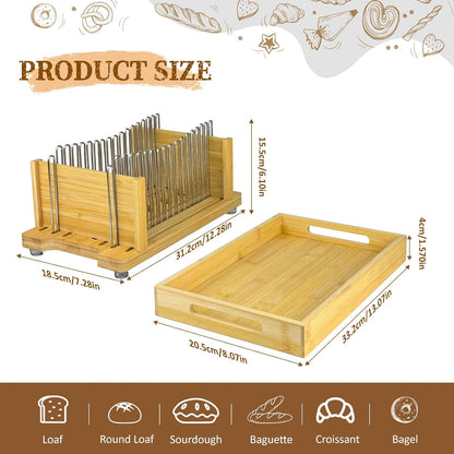 Adjustable Bread Slicer with Stainless Steel Slide Rail