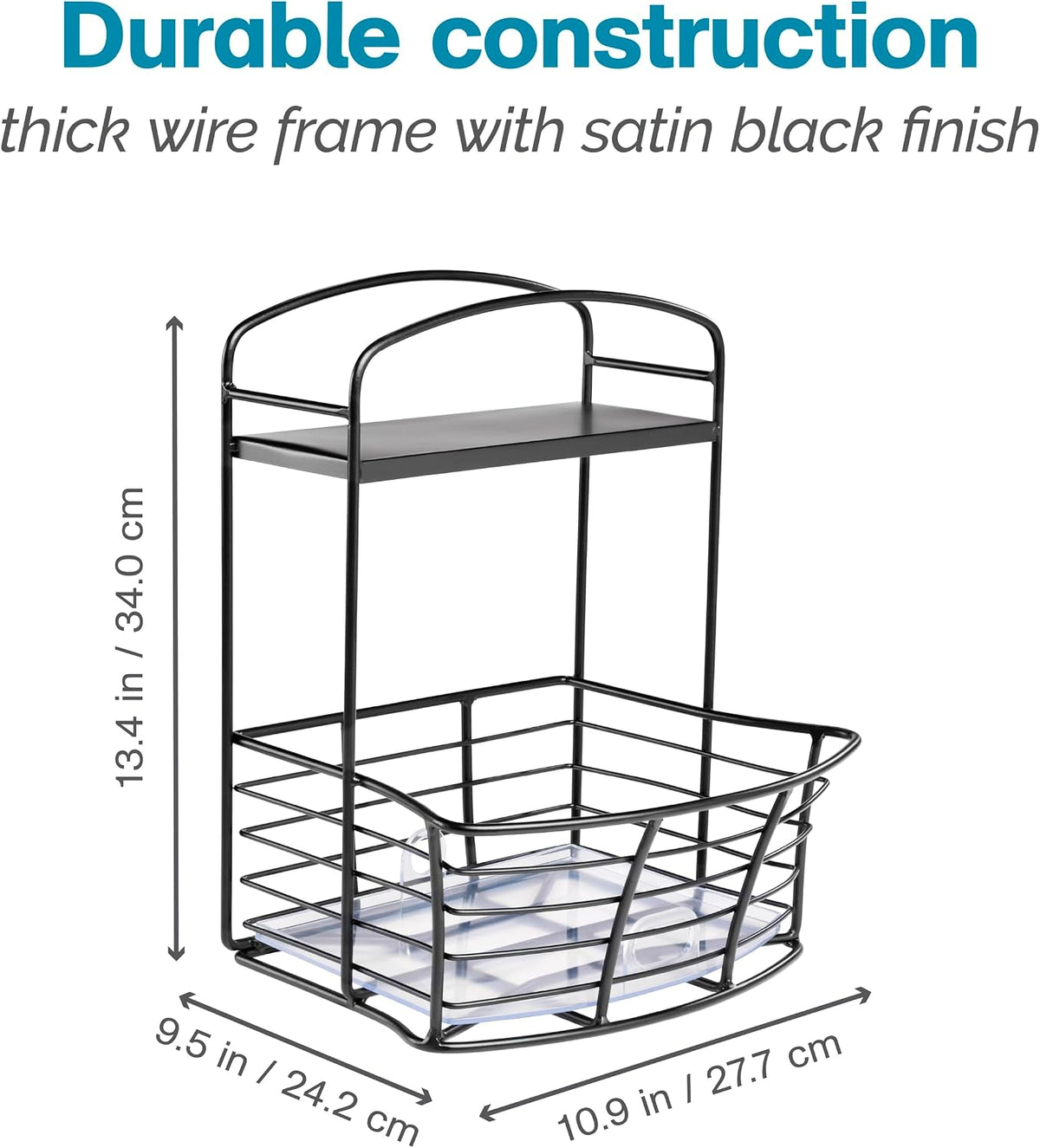 Polder Countertop Storage Bin with Shelf