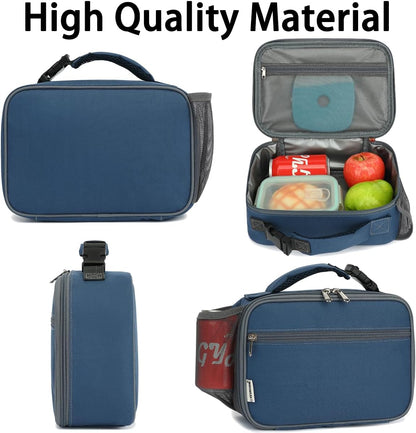 GYEUKHAM Insulated Lunch Box for School, Thermal Reusable Durable Freezable Lunch Bags for Kids Boys Girls Men Women - Small Soft Cooler Portable Lunch Tote Kit for Work Picnic Travel,Black