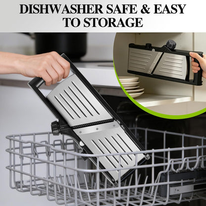 MASTERTOP Mandoline Slicer for Kitchen Adjustable Stainless Steel Food Slicer Vegetable Chopper Onion Waffle French Fry Cutter Potato Chip Julienne Slicer with Safety Gloves