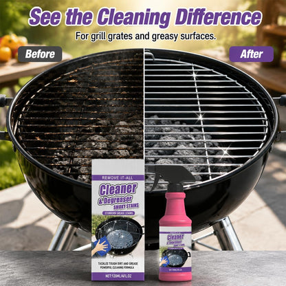 Fast-Acting Grill Cleaner Spray, Heavy Duty BBQ Degreaser for Burnt Food & Stubborn Grease, Powerful No-Scrub Oven & Kitchen Cleaner for Grills, Stovetops & Pans (1pcs)