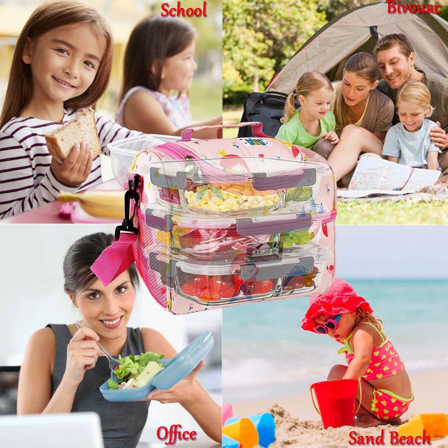 Lunch Bag for Kids Coole Lunch Box Tote for Women Girls Boys Children Student Insulated Bento Bag for School Work Picnic Outdoor Activities