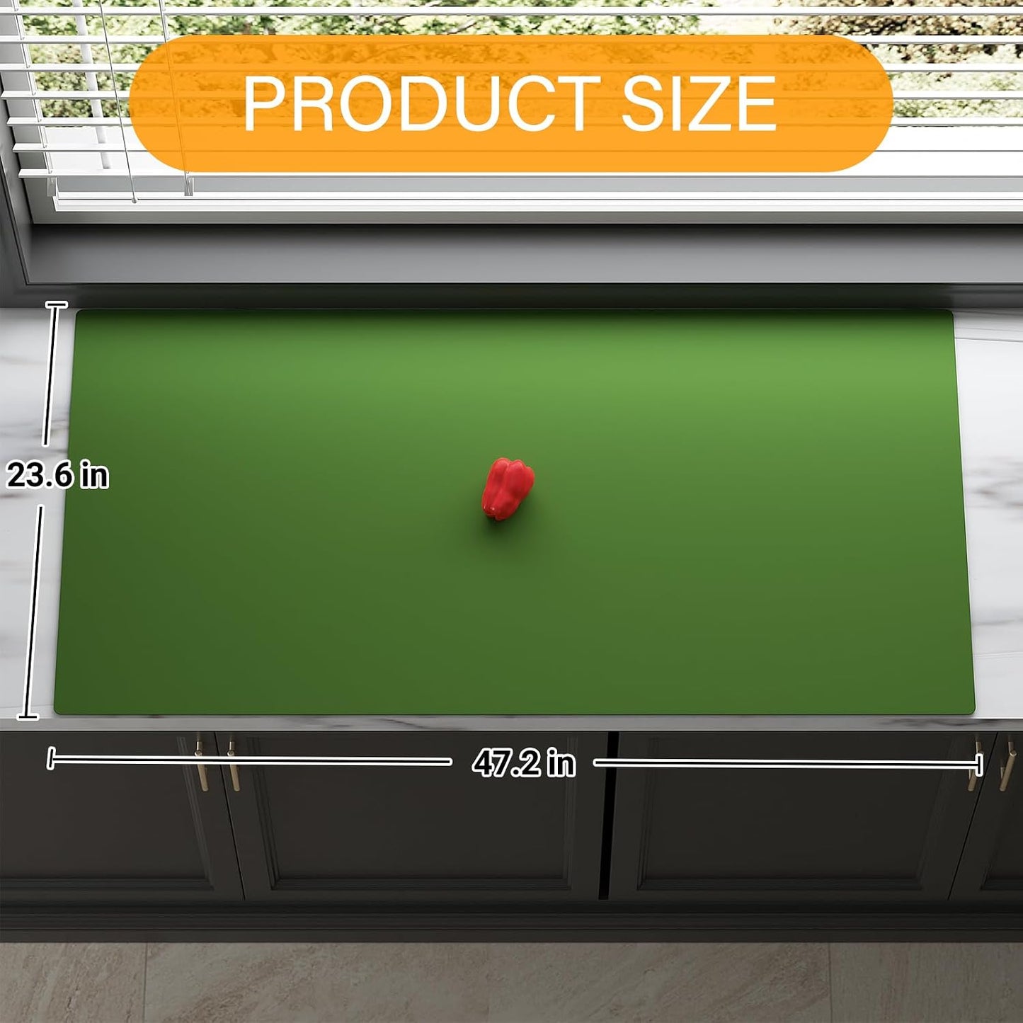 Food Grade Silicone Table Protector Mat 47x24 Inch, Heat Resistant Desk Pad for Baking/Painting/Resin/Welding, Non-Slip Waterproof Surface Easy Clean (3 Colors) (Gray)