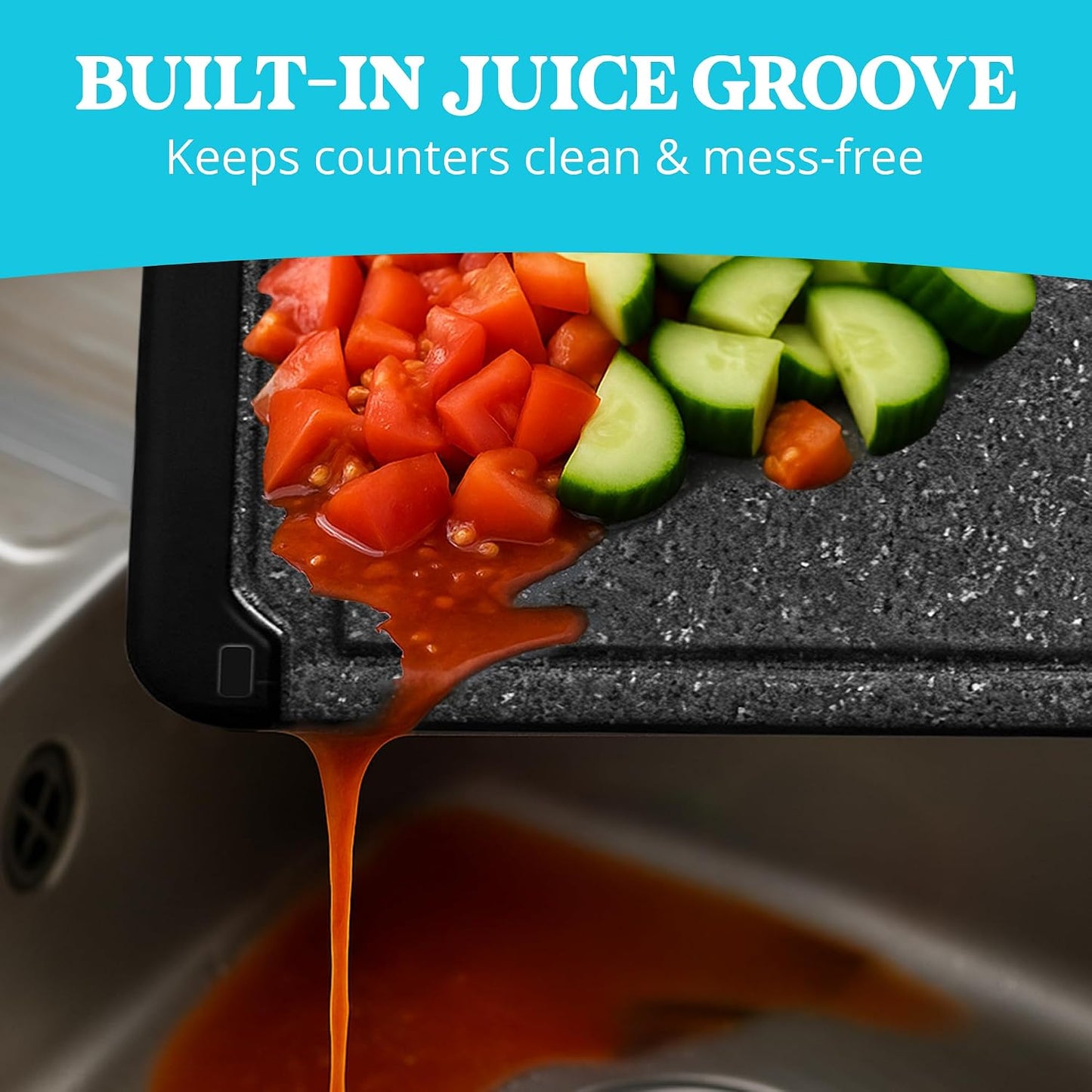 Plastic Cutting Board for Kitchen - Extra Large Cutting Board 18 Inch Reversible Chopping Board, Juice Groove, Non Slip Feet, Dishwasher Safe, BPA Free Large Cutting Board for Meat Vegetables Fruit