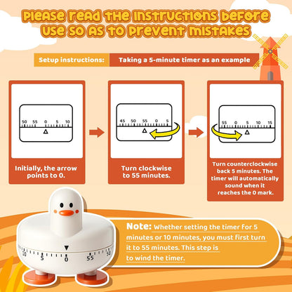 Amylove 4 Pcs Cute Mechanical Kitchen Timer Forest Animals 60 Minutes