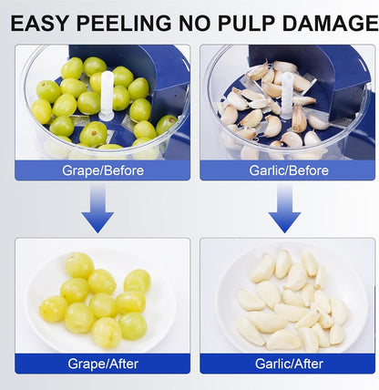 Electric Grape Peeler Machine, Automatic Garlic & Cherry Tomato Peeler - Automatic Peeler Skin Remover Tool for Small Fruits, Easy Clean Detachable Chamber for Home & Commercial Use