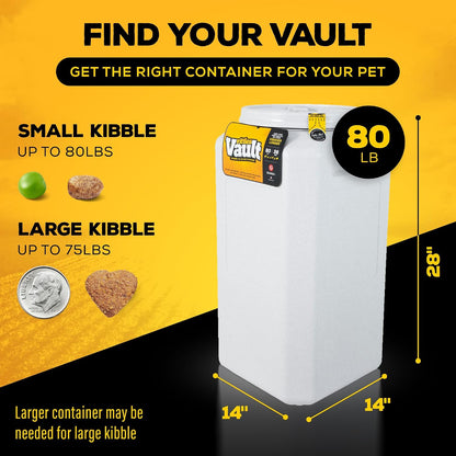 Vittles Vault Traditional Pet Food Storage Container For Dog Kibbles/Bird Seed/Oatmeal/Rice/Flour/Cereal, BPA Free Plastic, Sealed Airtight For Cat Food, Up To 30 lb, Made in USA, With Scoop, Gray