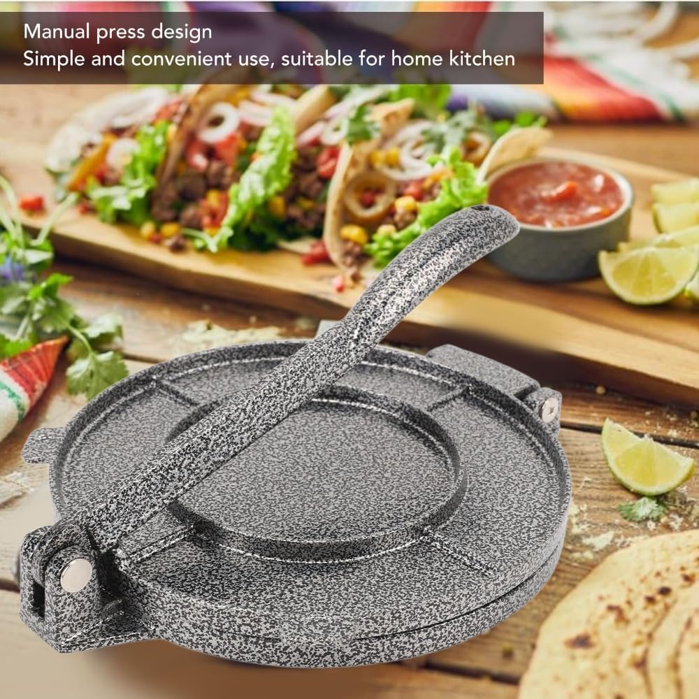 Tortilla Press Maker, 6.3 Inch Aluminum Alloy, Matte Black