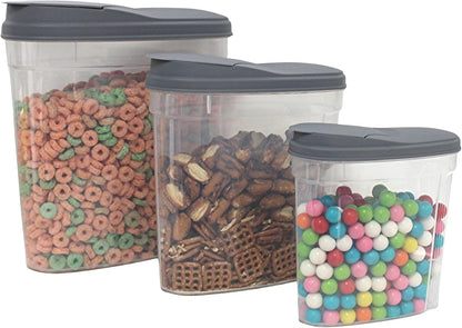 2-Pack Medium Airtight Lock & Pour Food Storage Containers – 5 Cups (60.87 oz) BPA-Free Dispensers for Snacks, Cereal, Candy, Sugar, Dog Treats & Dry Ingredients – Easy Grip & Flip-Top Lid