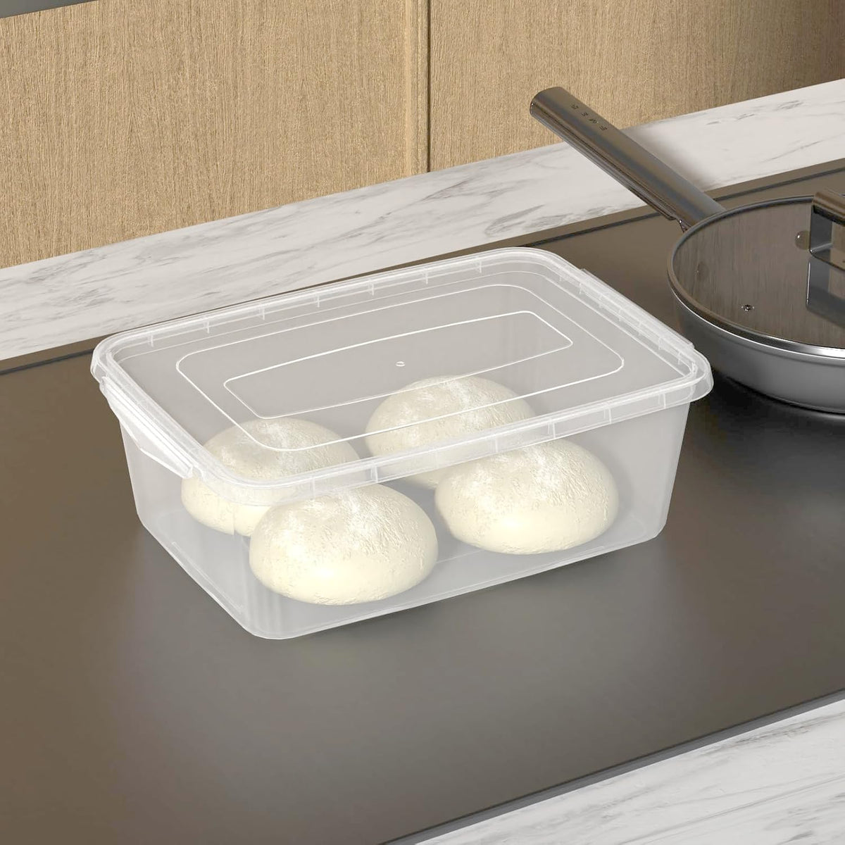 16 Quart Clear Dough Proofing Box, Latching Box with Lid, 2-Pack