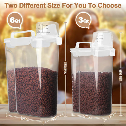 TIOVERY Upgraded Dog Food Storage Container Small, Cat Food Container Airtight, Pet Food Container Dispenser with Pour Spout, Measuring Cup and 4 Seal Buckles for Dogs, Cats, Birds (Blue)