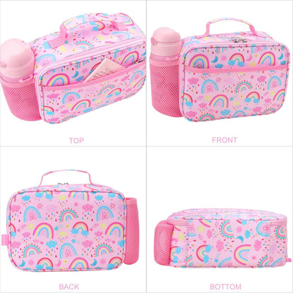 RHCPFOVR Kids Lunch Bag - Insulated Lunch Box for Boys Girls,Washable Lunch Bag and Reusable Toddler Leak-proof Lunchbox for School and Daycare - Colors A