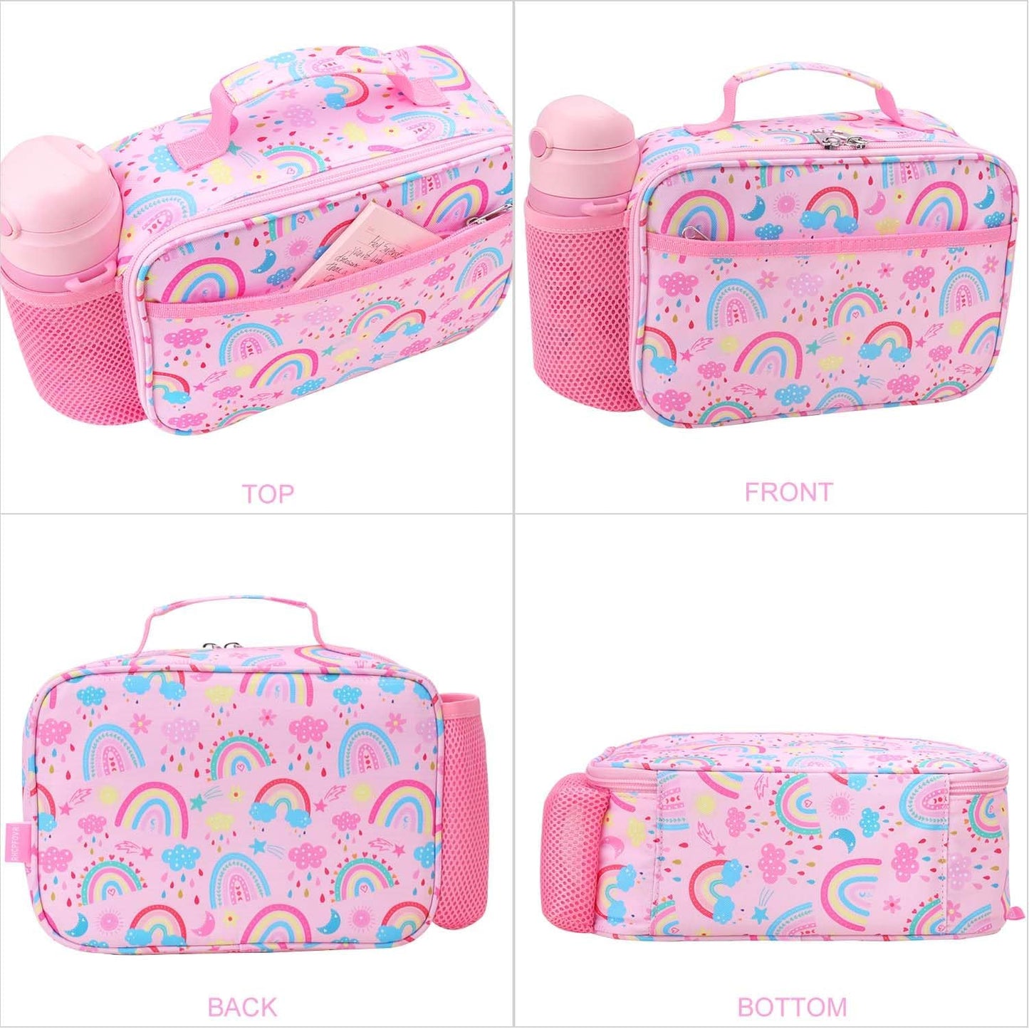 RHCPFOVR Kids Lunch Bag - Insulated Lunch Box for Boys Girls,Washable Lunch Bag and Reusable Toddler Leak-proof Lunchbox for School and Daycare - Colors B