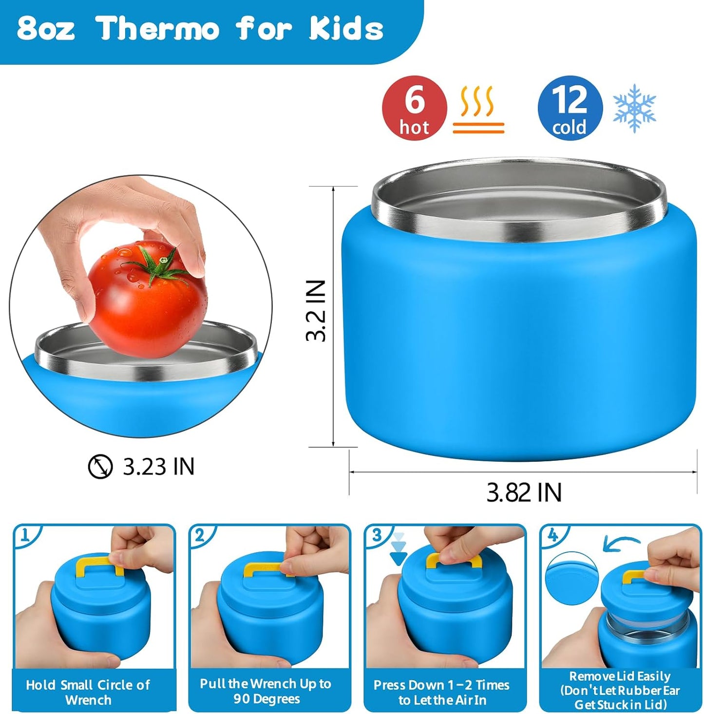 MAISON HUIS Bento Lunch Box with 8oz Soup Thermo and Insulated Lunch Bag, Kids Leakproof Lunch Food Containers with 5 Compartment, Boys Girls Thermo Hot Food Jar for Travel, School, BPA Free (Black)